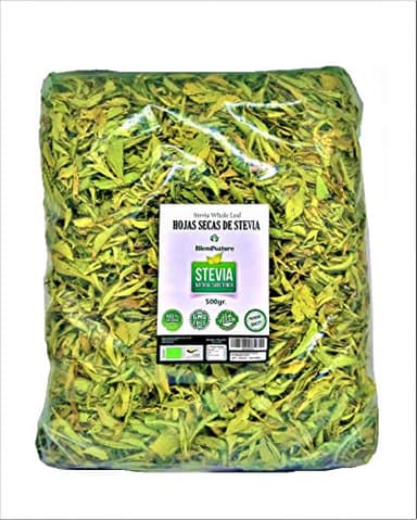 Foglie di Stevia 100% Pure Naturali - Biologiche Selezionate di Qualità Premium 500g