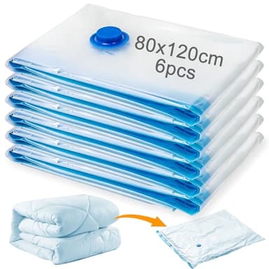 XRXYMQ Sacchetti Sacchi Sottovuoto Vestiti per Abbigliamento 120 x 80 cm Buste Sottovuoto Riutilizzabili Vacuum Storage Bags di Polvere e Impermeabile Vacuum Bags Conservazione Salvaspazio 6 Pezzi