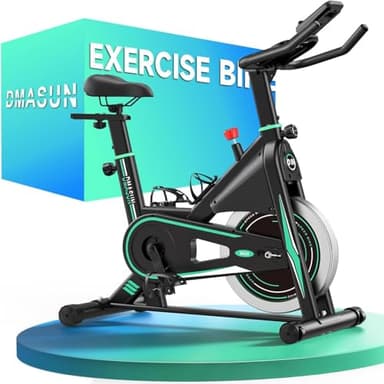 DMASUN Cyclette da Casa con Resistenza Regolabile, Bicicletta da Appartamento Silenziosa con Schermo LCD Migliorata, Sedile Comodo e Grande, Aerobica Domestica, Capacità Massima 160KG