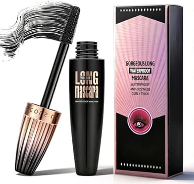 Mascara 4D in Fibra di Seta Nero 10ml,Rimmel Mascara Volumizzante e Allungante,Effetto Ciglia Finte,Waterproof,Lunga Tenuta,ProfessionaleTrucco Occhi Giorno e Sera