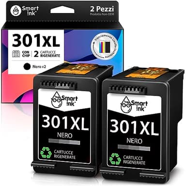Smart Ink Cartucce rigenerate di ricambio per HP 301XL 301 XL (2 nero) per DeskJet 2050 2050A 2050 1510 3055a 1000 1050 HP Envy 4500 4504 5530 Officejet 2620 2622