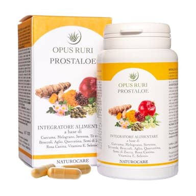 OPUS RURI Prostaloe - 90 Capsule Vegetali da 450 mg - Integratore per la Prostata Uomo e Vie Urinarie - Trattamento della Prostatite e Ipertrofia Prostatica - Made in Italy
