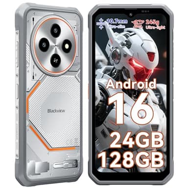 Blackview Fort 2 Rugged Smartphone Android 16, Ultra Sottile 10.7 mm, 24(8+16)GB+128GB/2TB Telefono Indistruttibile, Gemini AI, Display 6,56" HD+ 90 Hz, IP69K Impermeabile, 16 MP+13MP, 4G/NFC/OTG/GPS