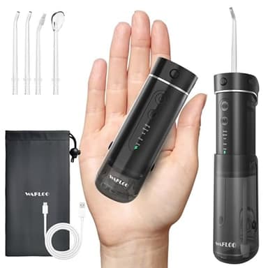 Idropulsore Dentale Portatile, 5 Modalità, Serbatoio 180ml, Impermeabile IPX7, Mini Irrigatore Orale da Viaggio, Water Flosser per Casa e Spostamenti