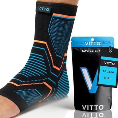 VITTO Cavigliera Ortopedica - Cavigliera Sportiva Per Danni Ai Legamenti, Caviglie Deboli, Tendinite Di Achille e Artrite (Manica, L)