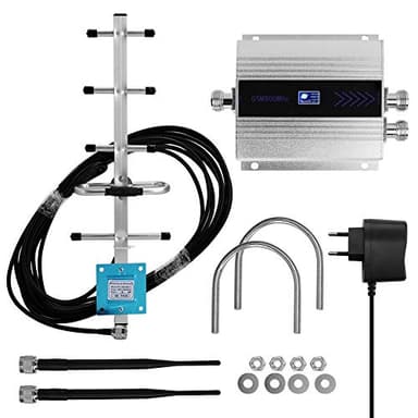 SHUAIGUO Amplificatore del segnale ripetitore del segnale del telefono cellulare ripetitore del telefono cellulare LCD GSM900MHz a doppia estremità con antenna Yagi
