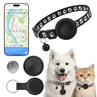 Collare GPS Gatto, GPS per Cani, Localizzatori GPS per Cani e Gatto Compatibile con iOS e Android, Tracciamento in Tempo Reale, Riproduzione Percorso 7 Giorni, Impermeabile IP67, Nessun Abbonamento