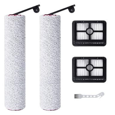 Fixbetter Spazzole Rullo + Parti di ricambio per filtri per Dreame H12 Pro / H12 Dual / G10 Pro Aspirapolvere Bagnati e Secchi Senza Fili, 2 Rulli Spazzola + 2 Filtri HEPA + 1 Spazzola per la Pulizia