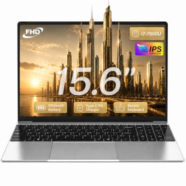 FUNYET PC Portatile 15.6" Core i7-7600U(fino a 3.9GHz) Gaming Laptop 16 GB RAM 1 TB SSD Win11 HD Graphics 620 GPU 1920×1080 Notebook con Type-C, WIFI5, BT4.2, USB3.0, HDMI, Tastiera Retroilluminata