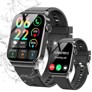 STECEi Smartwatch Uomo Donna Rispondi/Effettua Chiamate, 1.85" Orologio Smartwatch con 113 Sportivo, Impermeabil IP68 Sportivo Smart Watch con Contapassi/Sonno/Cardiofrequenzimetro, Fitness Watch Nero