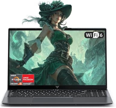 Portatile 2026, Portatile da Gaming ad Alte Prestazioni con Ryzen 7 5700U, fino a 4,3 GHz, 16 GB di RAM DDR4, SSD NVMe da 512 GB, Computer Portatile da 15,6 Pollici,Wi-Fi 6, HDMI, Type-C, USB 3.2