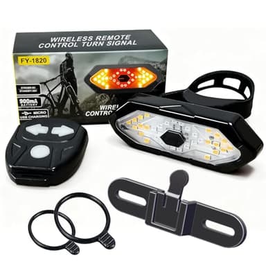 Luce Posteriore Bici da Corsa con con 2 tipi di staffe, Fanale Posteriore Impermeabile IPX4, Ricaricabile USB, Telecomando Senza Fili, luce bici posteriore Adatto a MTB/Urbano/Passeggini