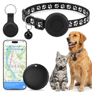 Collare GPS Gatto, Localizzatori GPS per Cani e Gatto, Nessun Abbonamento, GPS per Cani Compatibile con iOS e Android, Posizionamento Globale in Tempo Reale, Impermeabile IPX6, per Animale Domestico