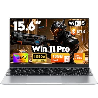 FUNYET Computer Portatile Laptop, 2026 Laptop Offerta da 15,6 Pollici, 16 GB di RAM, SSD da 512 GB, Core i5-7Y54 PC Portatile, IPS FHD 1920 x 1080 Notebook,5000 mAh, slot per scheda TF,Type-C