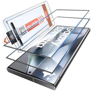 LK 2 Pezzi per Samsung Galaxy S24 Ultra Vetro Temperato, 2 Pezzi Protezioni Dello Schermo a Copertura Totale, Senza Bolle, Installazione Automatica e Rapida, Antigraffio, Ultra HD Pellicola Protettiva