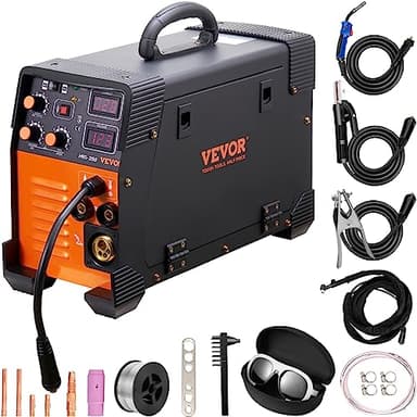 VEVOR Macchina Saldatrice Portatile Saldatrice ad Arco Funzione per MIG MMA TIG Corrente tra 50-250 A, Saldatrice Portatile Spessore del Filo 0,8 mm & 1 mm, Saldatrice ad Arco Portatile 8,4kg