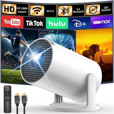 Mini Proiettore 4K Con Android 14, Yoton Y4PRO Proiettore Portatile 18000 lumen, WiFi 6 Bluetooth 5.4, Supporto Full HD 1080P, Auto Keystone, Per Phone/HDMI/USB, Home Cinema e Compagno di Viaggio