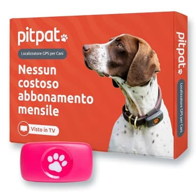 PitPat Localizzatore GPS per cani, non richiede abbonamento, adatto a tutti i cani e si adatta a tutti i collari, smart activity tracker, tracciamento satellitare con portata illimitata (Rosa)