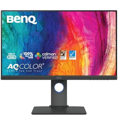 BenQ Creative Pro PD2705Q 27 inch QHD IPS Designer Monitor, AQCOLOR, 100% sRGB e Rec.709, Delta E ≤ 3, USB-C 65W, HDMI, DP, Calibrazione in fabbrica, ICCsync, Ergonomico, Compatibile con MacBook