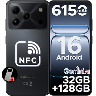 Note 56 Pro Smartphone Android 16, 6150mAh, 6.56" HD+ 90Hz IPS, 32GB + 128GB/2TB TF, 13MP+8MP, 4G Telefono Cellular offerta Smartphone, 8.45mm Ultrasottile, Dual SIM/Octa Core/Face ID/GPS, Nero
