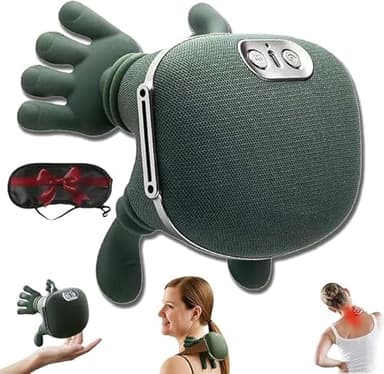 Earnmore - Massaggiatore cervicale, massaggiatore per spalle, cuscino cervicale rilassante, massaggiatore Shiatsu schiena e collo, cuscino elettrico per massaggio impastante, regolazione a 3 velocità